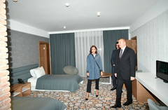 Президент Алиев и его супруга на открытии ряд объектов в Кахском районе